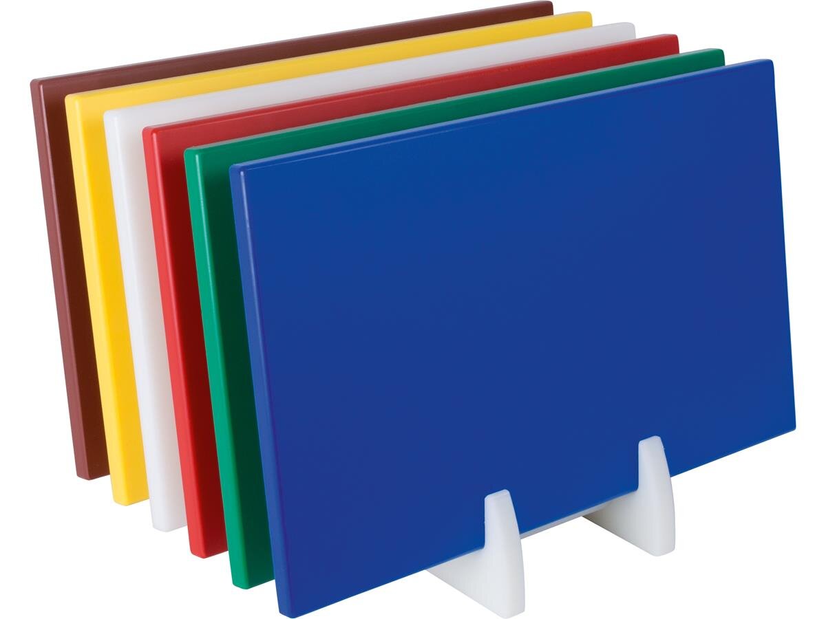 Polyethylen-Schneidebrett Anti-Rutsch Füße blau, HACCP geeignet, BTH 500 x 300 x 15 mm
